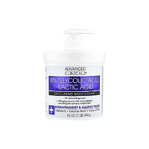 Creme Esfoliante para o Corpo c/ 10% Ácido Glicólico+ Ácido Láctico 454g - Advanced Clinicals