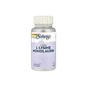 Lisina e Monolaurina Proporção 1:1 60 Veg Cápsulas - Solaray