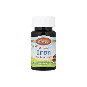 Ferro Mastigável Infantil Sabor Morango 15mg - Carlson