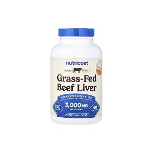 Fígado Bovino de Gado Criado no Pasto 3000mg - Nutricost