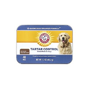 Petiscos para Controle do Tártaro em Cães Aroma de Menta Fresca sabor Carne Bovina 40 Unidades - Arm & Hammer