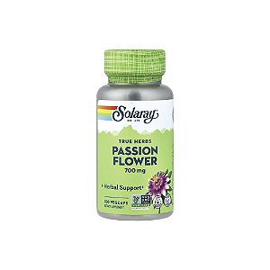 True Herbs Passion Flower Passiflora 700mg 100 VegCaps - Solaray