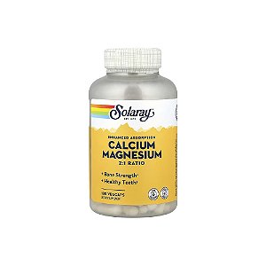 Cálcio e magnésio na proporção de 2:1 180 cápsulas Veganas - Solaray