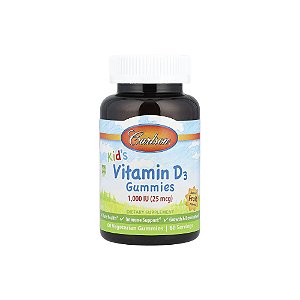 Gomas de Vitamina D3 Sabores Naturais de Frutas 1000 UI 60 Gomas - Carlson