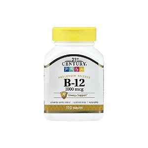 B-12 1000mcg Liberação Prolongada 110 Tabletes - 21st Century