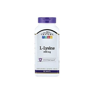 L-lisina 1000mg 90 Tabletes - 21st Century