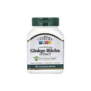 Extrato de Ginkgo Biloba Padronizado 60mg 60 Cápsulas - 21st Century