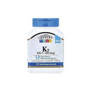 Vitamina K2 MK7 100mcg 110 Cápsulas - 21st Century