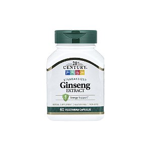 Extrato de Ginseng Padronizado 100mg 60 Cápsulas - 21st Century