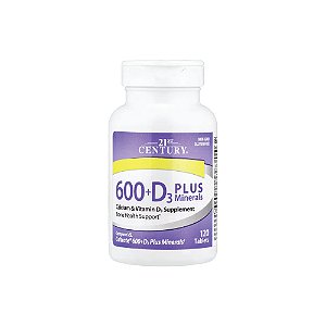 Cálcio 600 + Vitamina D3 com Minerais 120 Comprimidos - 21st Century