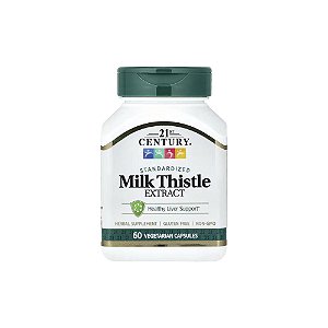 Extrato de Cardo Mariano (Milk Thistle) 60 Cápsulas Vegetarianas - 21st Century