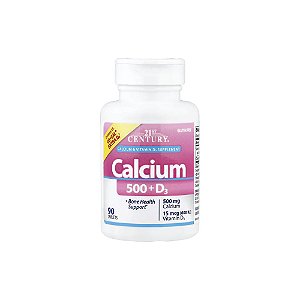 Cálcio 500 + Vitamina D3 90 Comprimidos - 21st Century