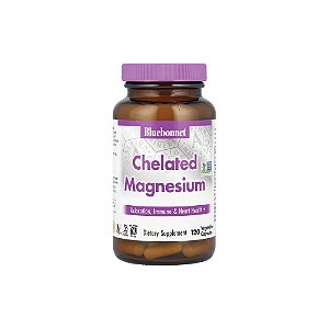 Magnésio Bisglicinato Quelato 100mg Chelated Magnesium 120 Cápsulas - Bluebonnet Nutrition