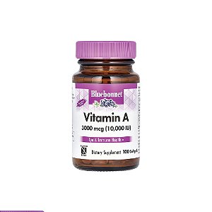 Vitamina A 3.000mcg (10.000 UI) 100 Softgels - Bluebonnet Nutrition
