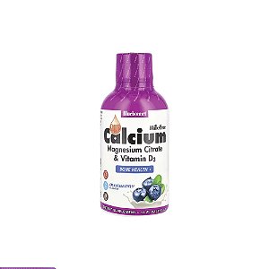 Citrato de Cálcio e Magnésio Líquido + Vitamina D3 Sabor Mirtilo 473ml - Bluebonnet Nutrition
