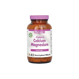 Cálcio e Magnésio Quelatos Chelated Calcium Magnesium 120 Cápsulas - Bluebonnet Nutrition