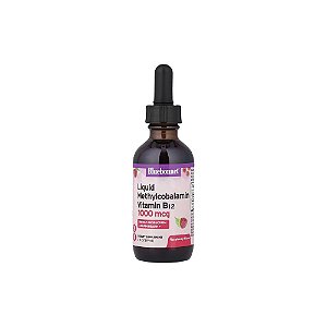 Vitamina B12 Líquida Metil-cobalamina 1000mcg CellularActive Sabor Framboesa 59ml - Bluebonnet Nutrition