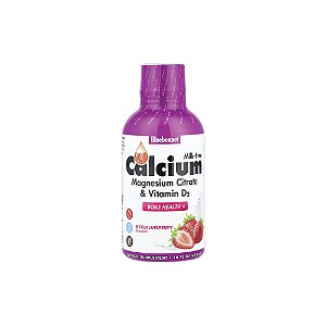 Citrato de Cálcio e Magnésio Líquido + Vitamina D3 Sabor Morango 472ml - Bluebonnet Nutrition