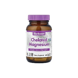 Magnésio Quelato Chelated Magnesium 100mg 60 Cápsulas - Bluebonnet Nutrition
