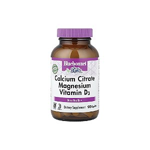 Citrato de Cálcio, Magnésio e Vitamina D3 90 Cápsulas - Bluebonnet Nutrition