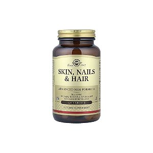 Fórmula Avançada para Pele, Unhas e Cabelo MSM Skin, Nails & Hair 120 Comprimidos - Solgar