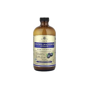 Citrato de Cálcio e Magnésio Líquido com Vitamina D3 Sabor Mirtilo 473ml - Solgar