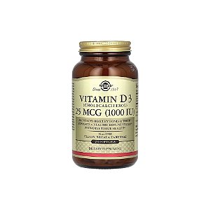 Vitamina D3 Colecalciferol 1.000 UI (25mcg) 250 Softgels - Solgar