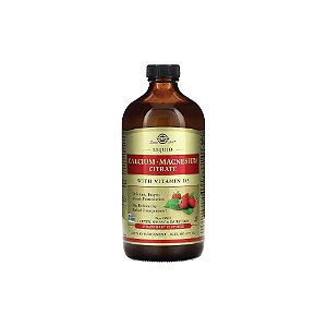Citrato de Cálcio e Magnésio Líquido com Vitamina D3 Sabor Morango 473ml - Solgar