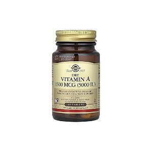 Vitamina A Seca Dry Vitamin A 1.500mcg (5.000 UI) 100 Comprimidos - Solgar