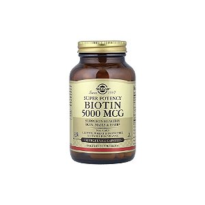 Biotina 5000mcg 100 Cápsulas Vegetais - Solgar