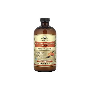 Citrato de Cálcio e Magnésio Líquido com Vitamina D3 Laranja Natural e Baunilha 473 ml - Solgar