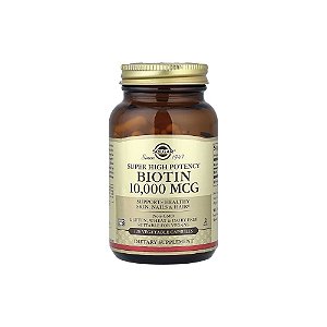 Biotina Potência Super alta 10.000 mcg 120 Cápsulas Vegetais - Solgar