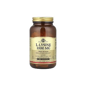 L-Lisina Forma Livre 1.000 mg 100 Comprimidos - Solgar