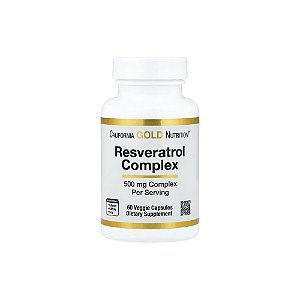 Complexo de Resveratrol com Extrato da Semente de Uva Extrato de Vinho Tinto e trans-Resveratrol 60 Cápsulas Vegetais - California Gold Nutrition