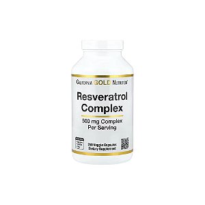 Complexo de Resveratrol com Extrato da Semente de Uva Extrato de Vinho Tinto e trans-Resveratrol 250 Cápsulas Vegetais - California Gold Nutrition