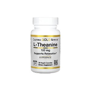 L-teanina com AlphaWave 100 mg 30 Cápsulas Vegetais - California Gold Nutrition