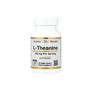 L-teanina com AlphaWave® 100 mg 60 Cápsulas Vegetais - California Gold Nutrition