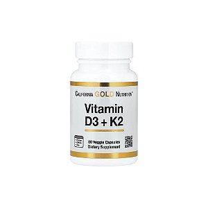 Vitamina D3 + K2 60 Cápsulas Vegetais - California Gold Nutrition