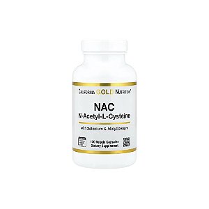 NAC Acetilcisteína com Molibdênio e Selênio 120 Cápsulas Vegetais - California Gold Nutrition