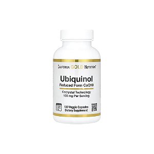 Ubiquinol CoQ10 Reduzido 100 mg 120 Cápsulas Vegetais - California Gold Nutrition