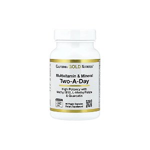 Two-a-Day Multivitamínico e Minerais 2 por Dia 60 Cápsulas Vegetais - California Gold Nutrition