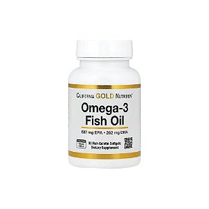 Óleo de Peixe Ômega-3 30 Cápsulas Gelatinosas (1.250mg por Cápsula) - California Gold Nutrition