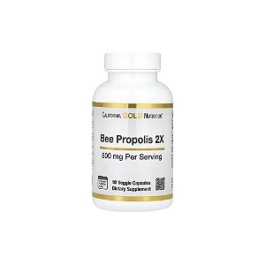 Própolis de Abelha 2X Extrato Concentrado 500 mg 90 Cápsulas Vegetais - California Gold Nutrition