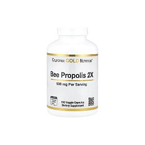 Própolis de Abelha 2X Extrato Concentrado 500 mg 240 Cápsulas Vegetais - California Gold Nutrition
