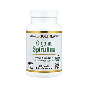 Espirulina Orgânica 240 Comprimidos (500 mg por Comprimido) - California Gold Nutrition
