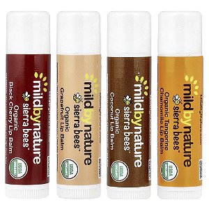 Sierra Bees™ Bálsamos Labiais Orgânicos Embalagem Sortida 4 Unidades 4,25 g Cada - Mild By Nature