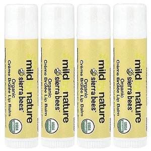 Sierra Bees™ Bálsamos Labiais Orgânicos Creme Brulee 4 Unidades 4,25 g Cada - Mild By Nature