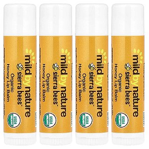 Sierra Bees™ Bálsamos Labiais Orgânicos Mel Embalagem com 4 Unidades 4,25 g Cada - Mild By Nature