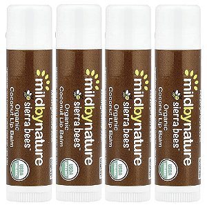 Sierra Bees™ Bálsamos Labiais Orgânicos Coco Embalagem com 4 Unidades 4,25 g Cada - Mild By Nature