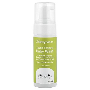 Sabonete de Castela em Espuma para Bebês Baunilha e Laranja Doce 148 ml - Mild By Nature